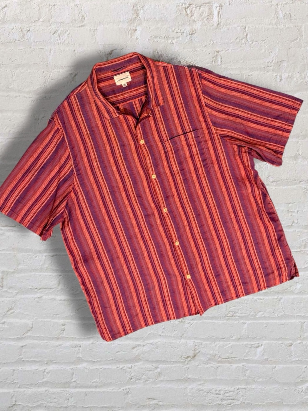 Lucky Brand Camp Collar Linen Blend Cabana Shirt XXL